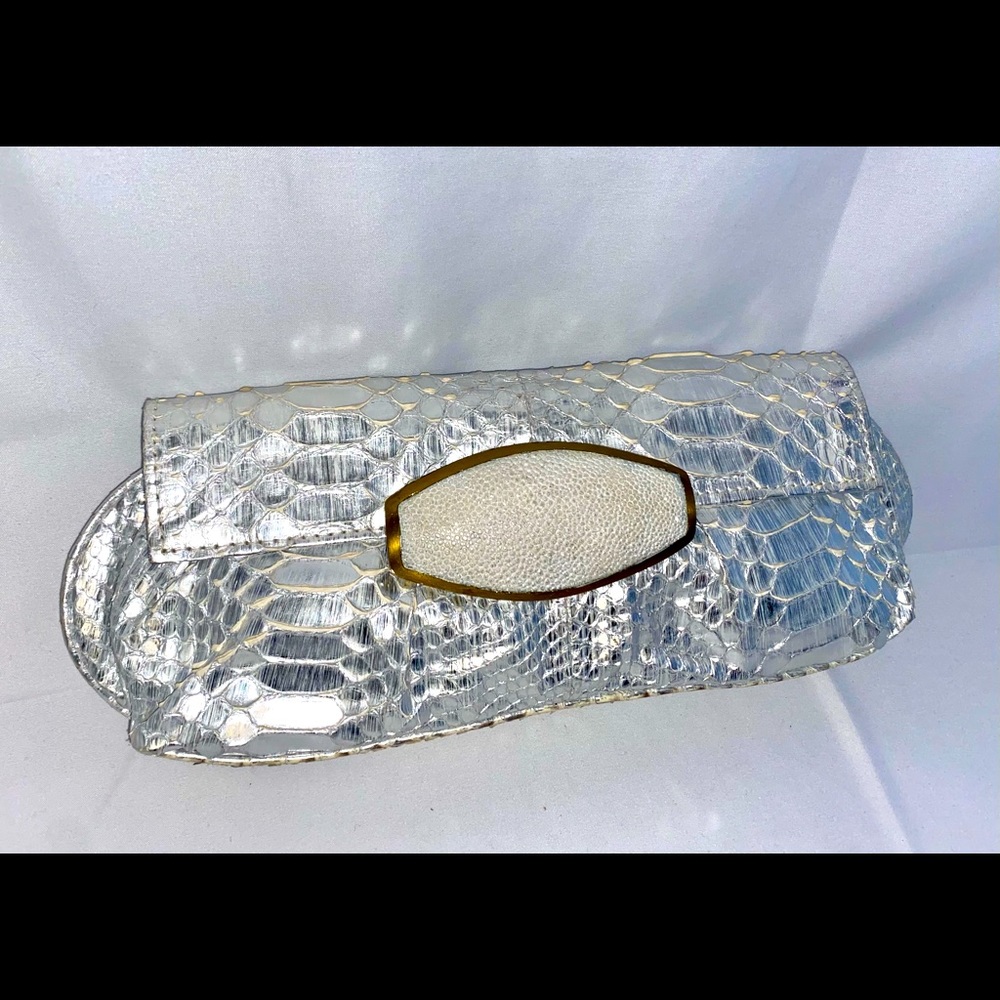 R & Y Augousti Real Snakeskin & Stingray Handbag